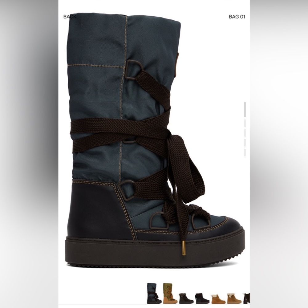 Gray and Brown Naina Boots great condition